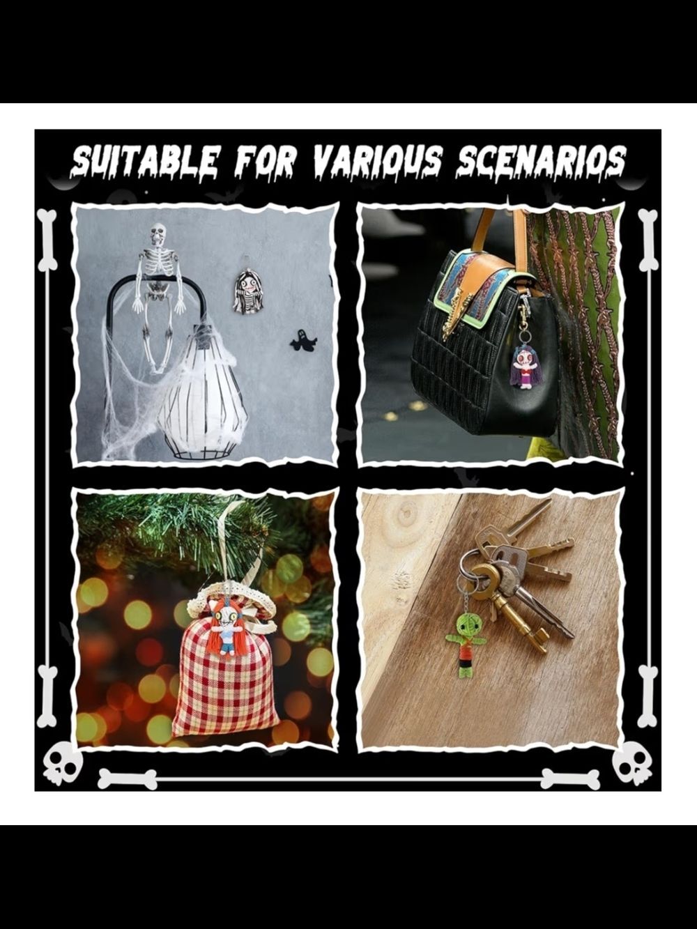 Voodoo Doll Keychain Bag Charm Choose One 3" Gothic Yarn Doll - Picture 3 of 4